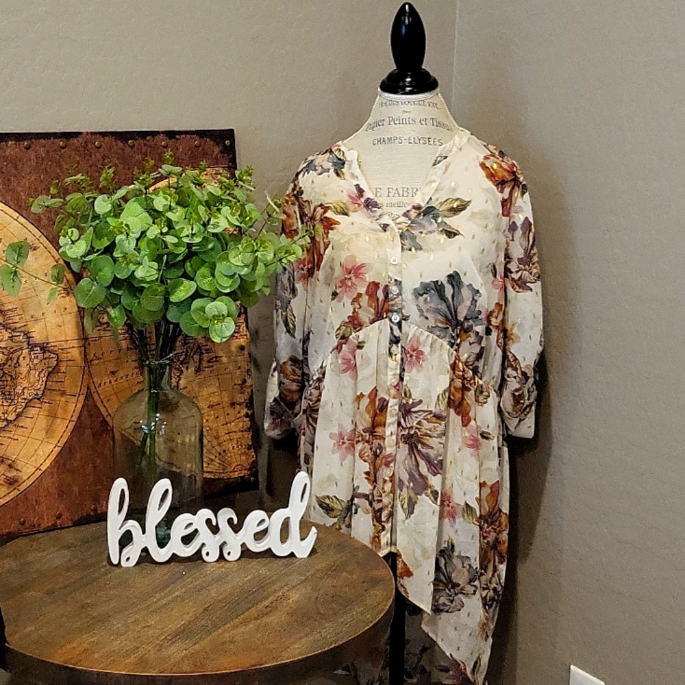 Torrid high/low blouse/dress Sz 1/Plus size 1XL